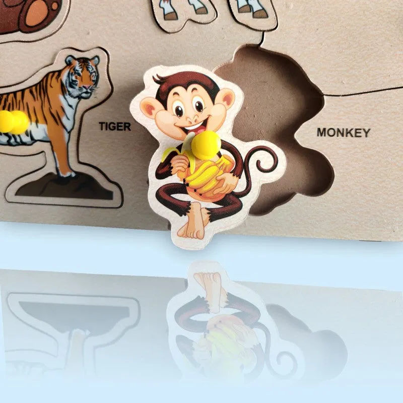 3 in 1 Wooden Wild Animal,Vegitable & Body Parts Puzzles for Kids