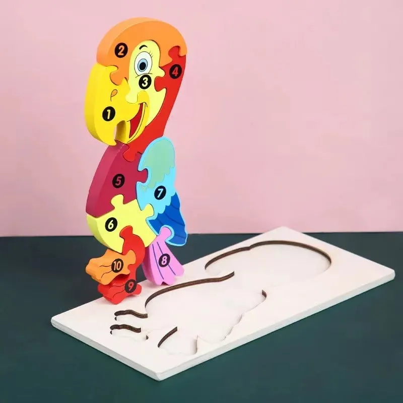 3D animal Wooden Puzzle Board - (MJ8)