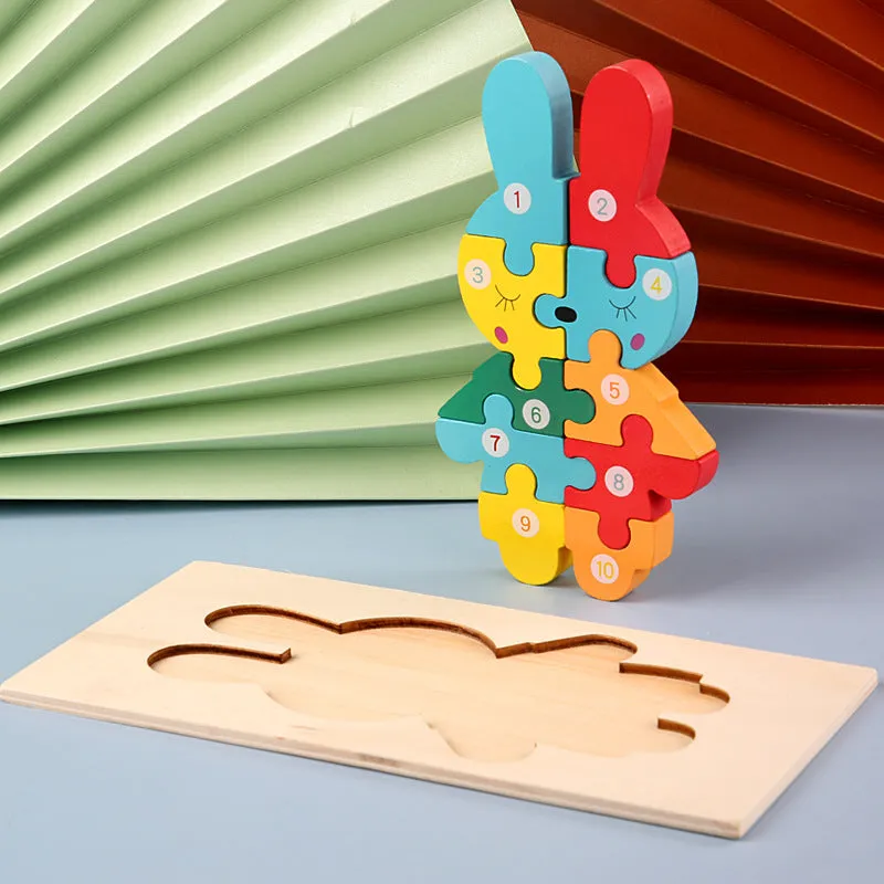 3D animal Wooden Puzzle Board - (MJ8)