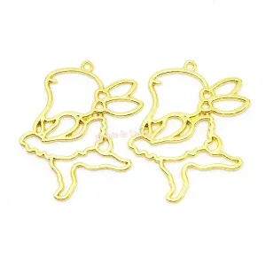 Ballerina Bunny Open Backed Bezel Charm (8 pieces)