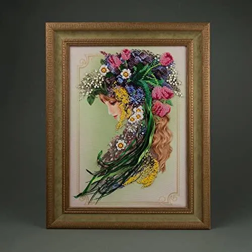 Beadwork kit B-641 "Spring", Bead Embroidery, Needlepoint, Handcraft kit, DIY Beaded Painting 3D, Tapestry Beaded Cross Stitch kit, Beadwork