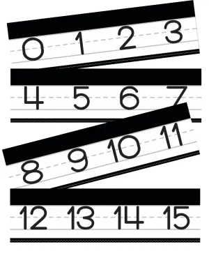 Black and White Manuscript Number Line 0-120 | Just Teach | UPRINT | Schoolgirl Style