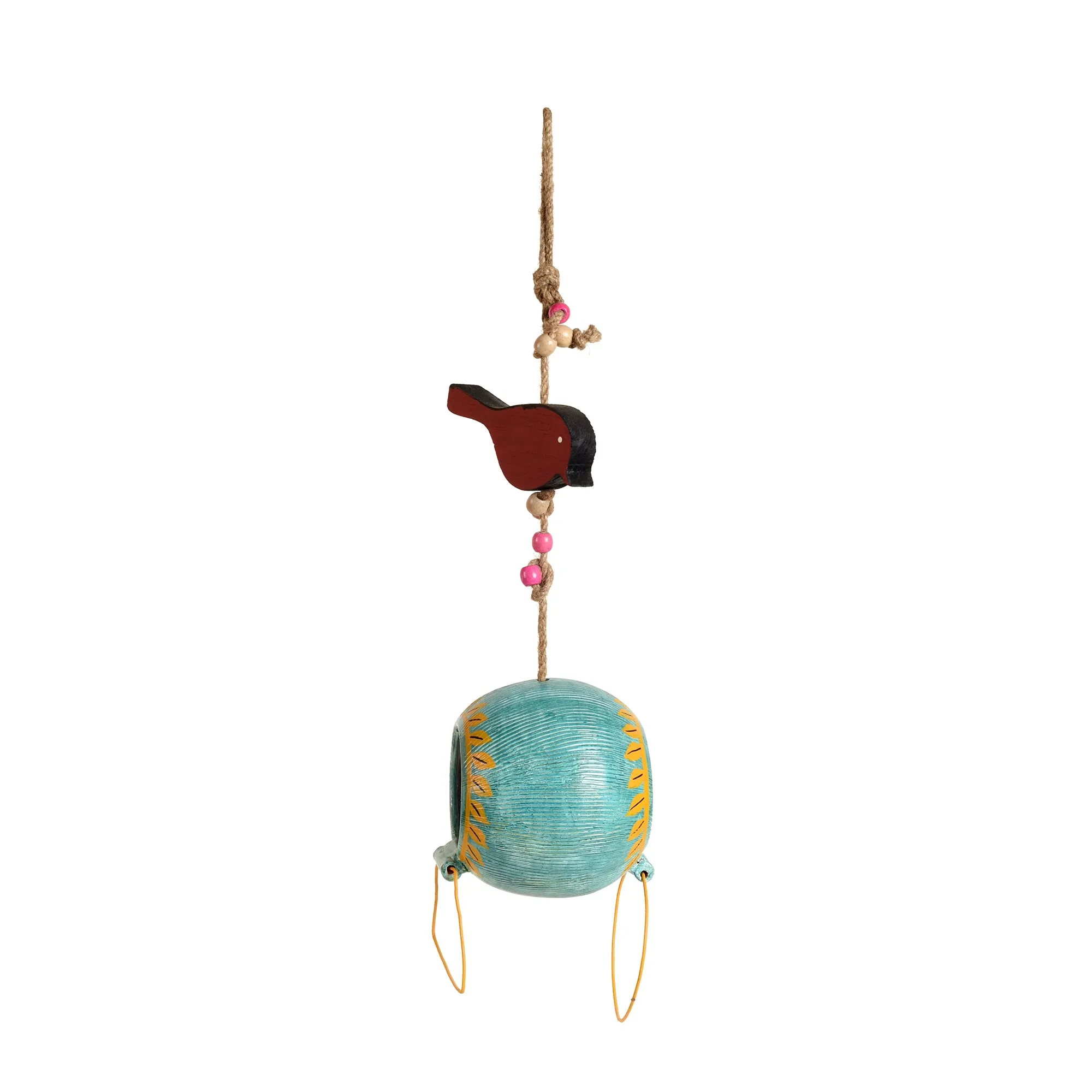 Blue Terracotta Feeder Bird Hanging (5 x 5 in)
