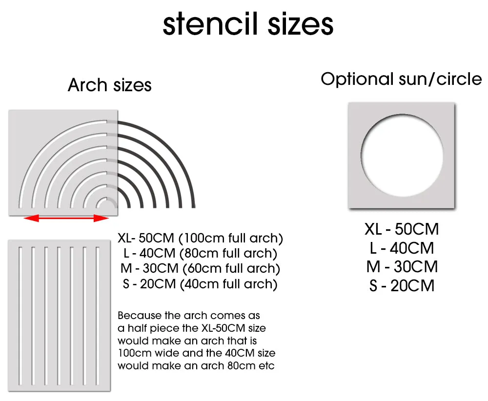Boho Line Arch & Sun Stencil Kit