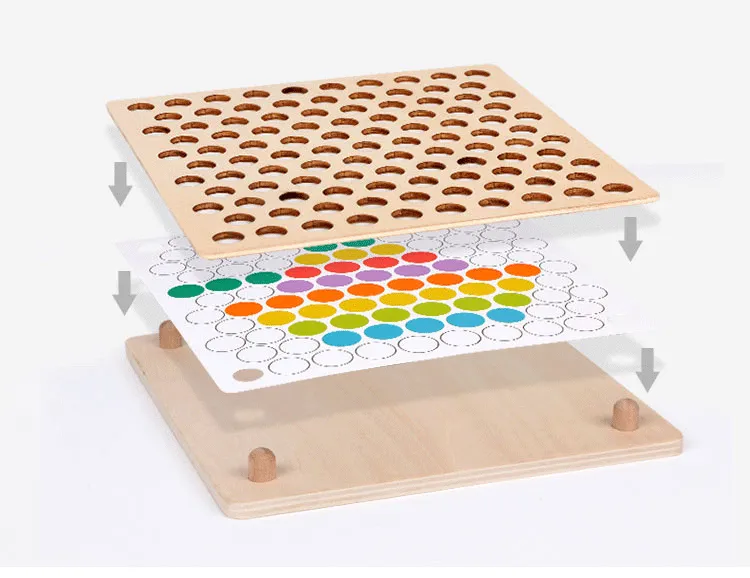 Children's toys Montessori wooden toys hands training brain Clip beads puzzle math game baby early educational toys for children