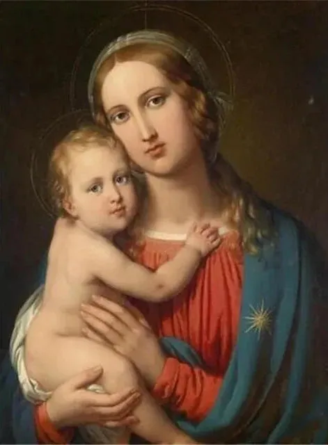 Classic Madonna - Religious Diamond Painting, Full Round/Full Square 5D Diamonds, Virgin Mary Portrait
