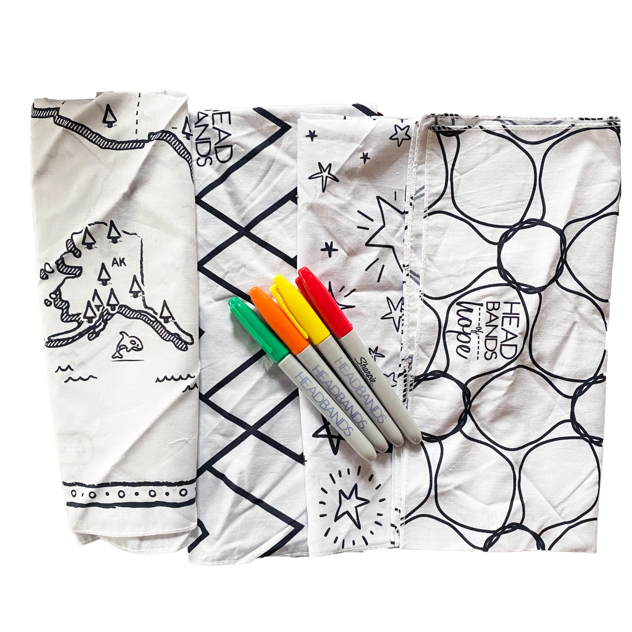 Coloring Bandana Pack   Sharpies