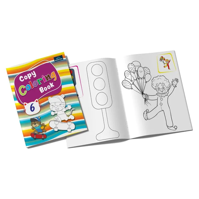 Copy Coloring Books For Kids - Set Of 6 Books - Tracing Copy Coloring Book, Halloween Jungle And Many More