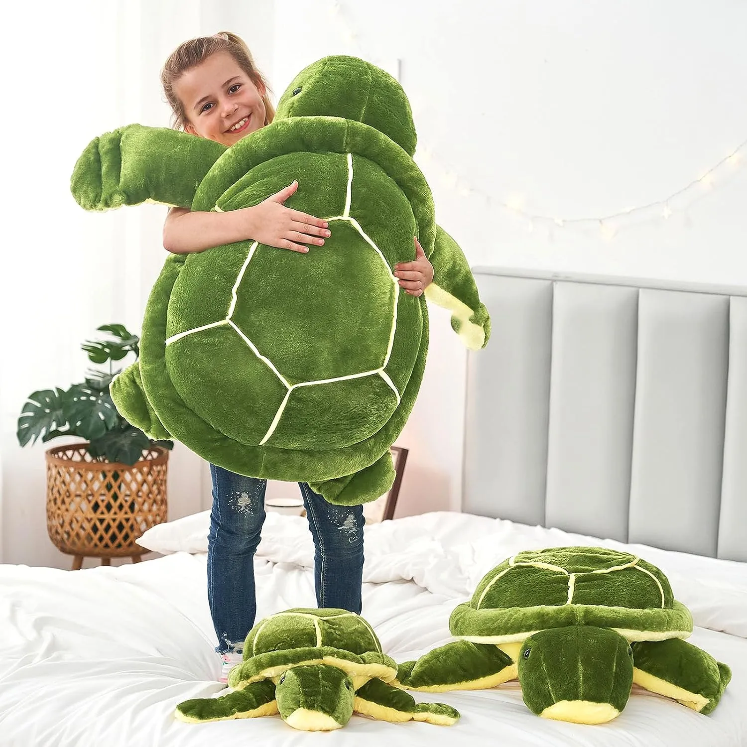 Cute Turtle Plush Toy, Green, 17/25/33 Inches