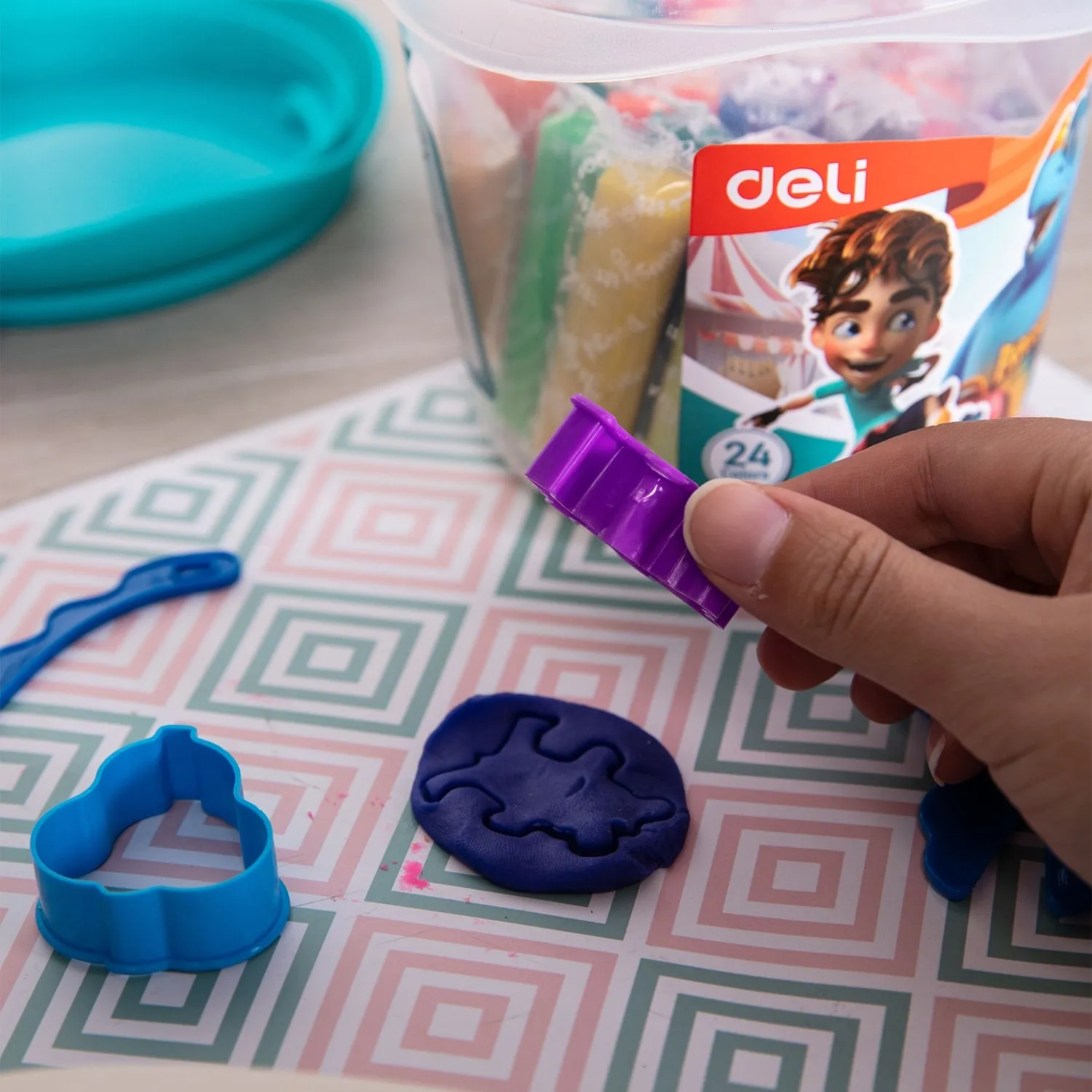 Deli Play Dough 24 colors, Net weight: 340g