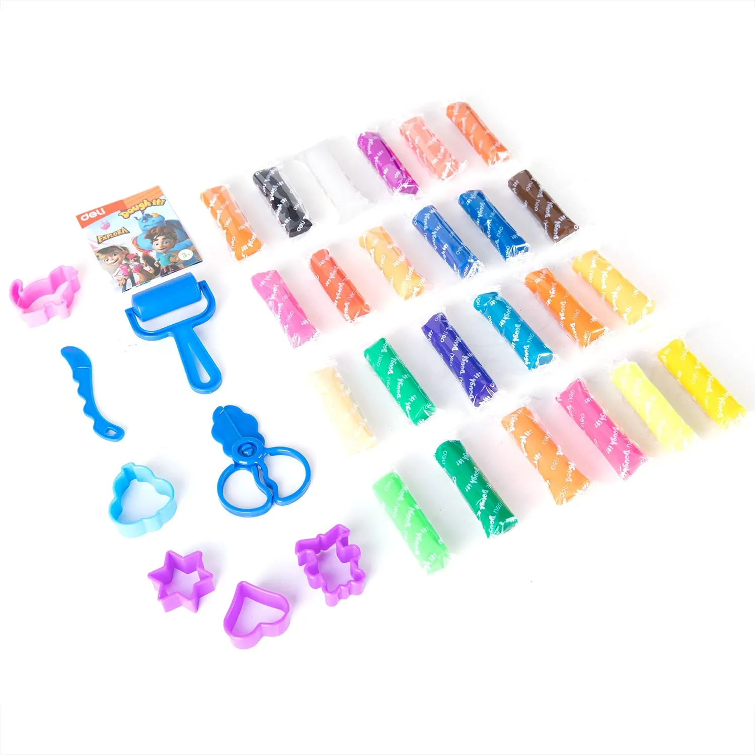 Deli Play Dough 24 colors, Net weight: 340g