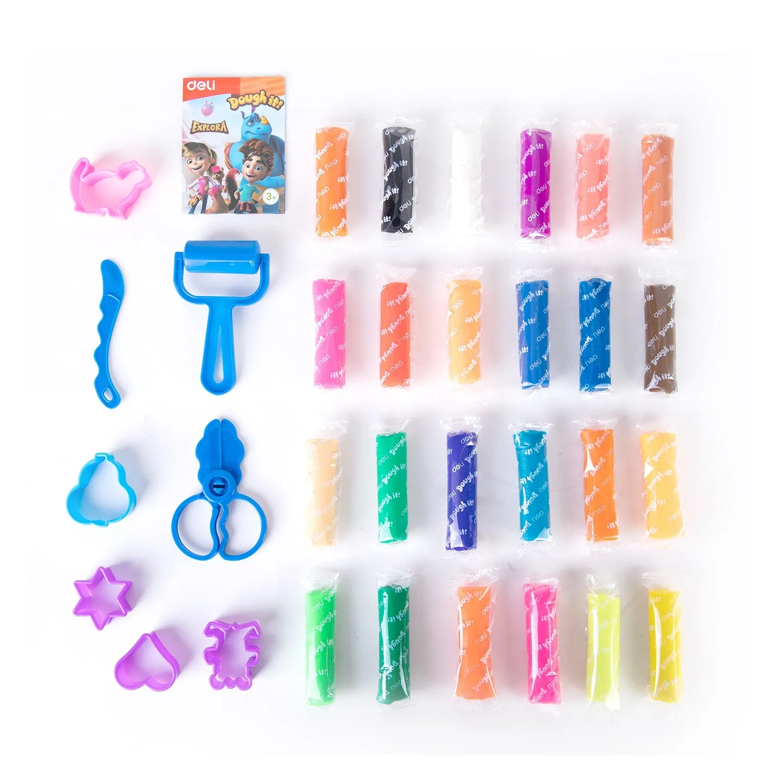 Deli Play Dough 24 colors, Net weight: 340g