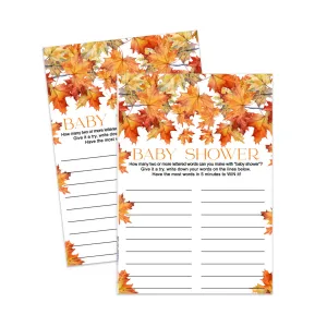 Fun 'Fall in Love' Baby Shower Game - Printable Word Creation Challenge