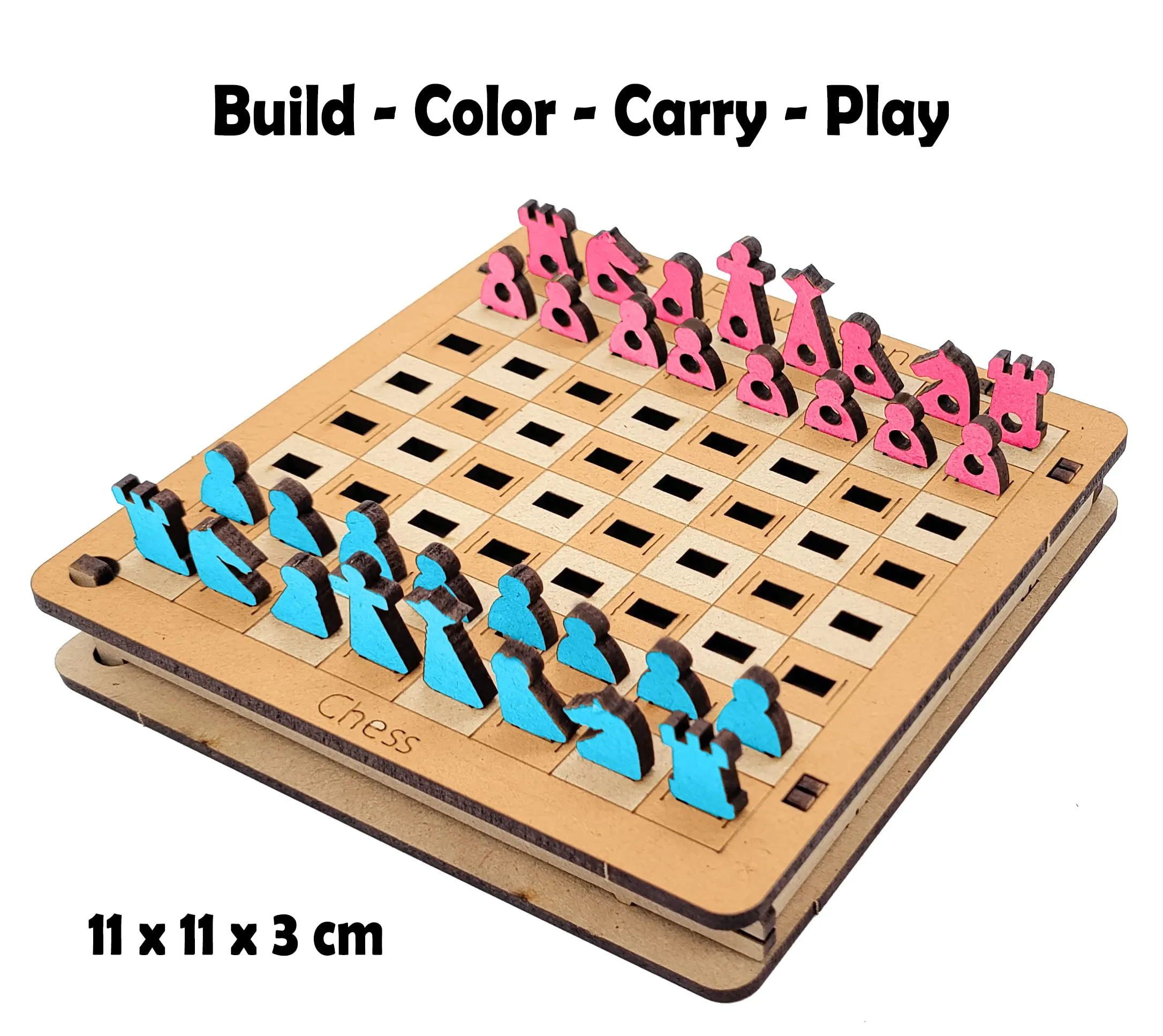 Funvention- for Little Scientist in Every Kid Combo Of 4 Diy Pocket Travel Games (Tic Tac Toe,Chess,Checkers,Millboard) For Kids 4 Years,Fun Learning Educational Family Board Game,Best Birthday Gifts