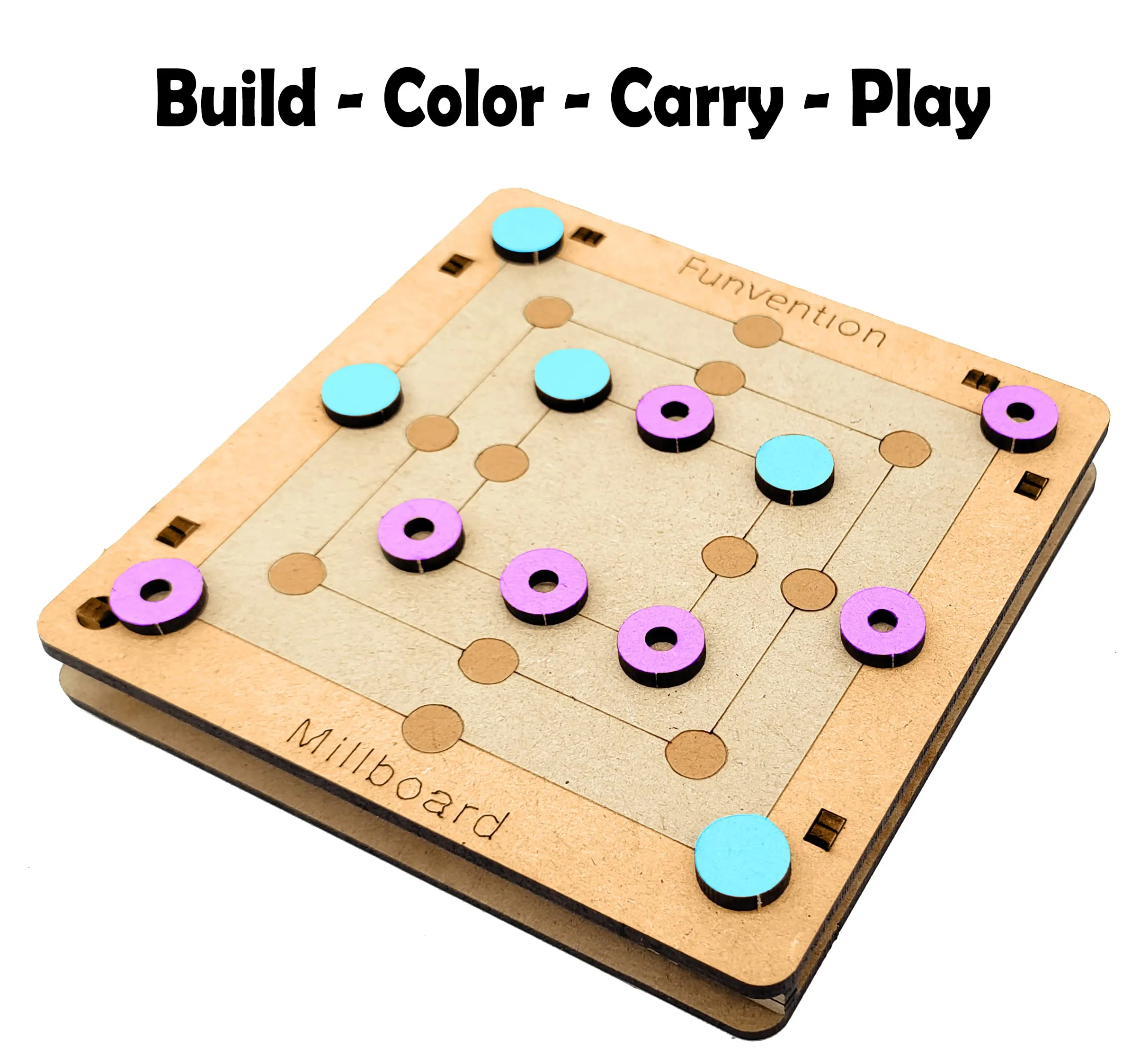 Funvention- for Little Scientist in Every Kid Combo Of 4 Diy Pocket Travel Games (Tic Tac Toe,Chess,Checkers,Millboard) For Kids 4 Years,Fun Learning Educational Family Board Game,Best Birthday Gifts
