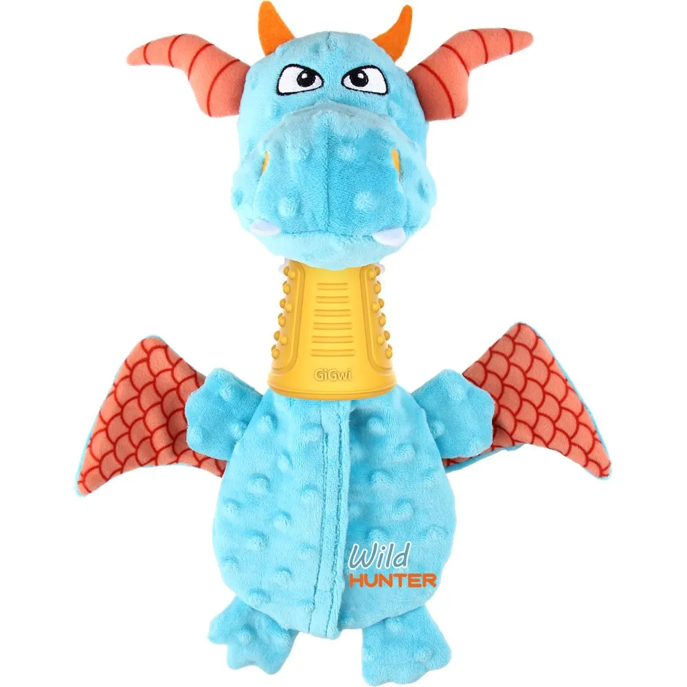 GiGwi Wild Hunter Interactive Plush Dog Toy (Dragon)