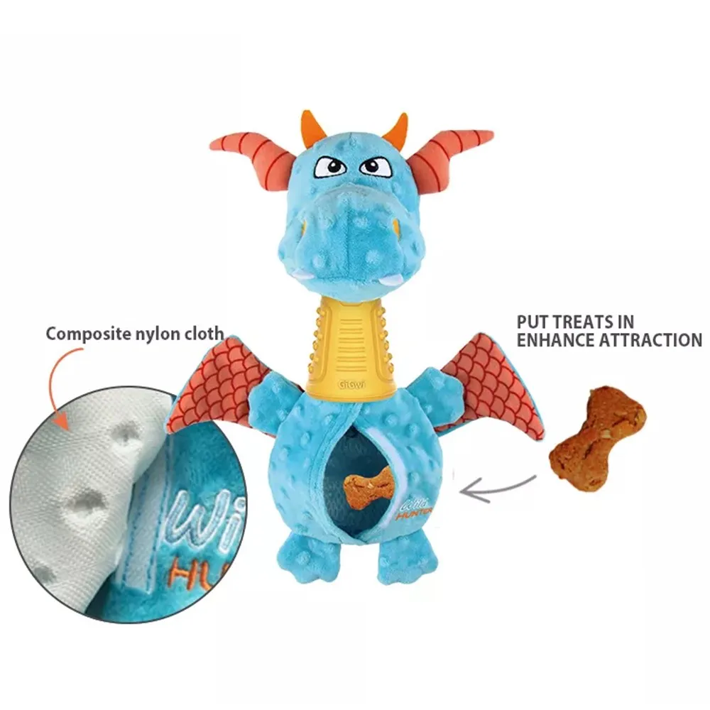 GiGwi Wild Hunter Interactive Plush Dog Toy (Dragon)