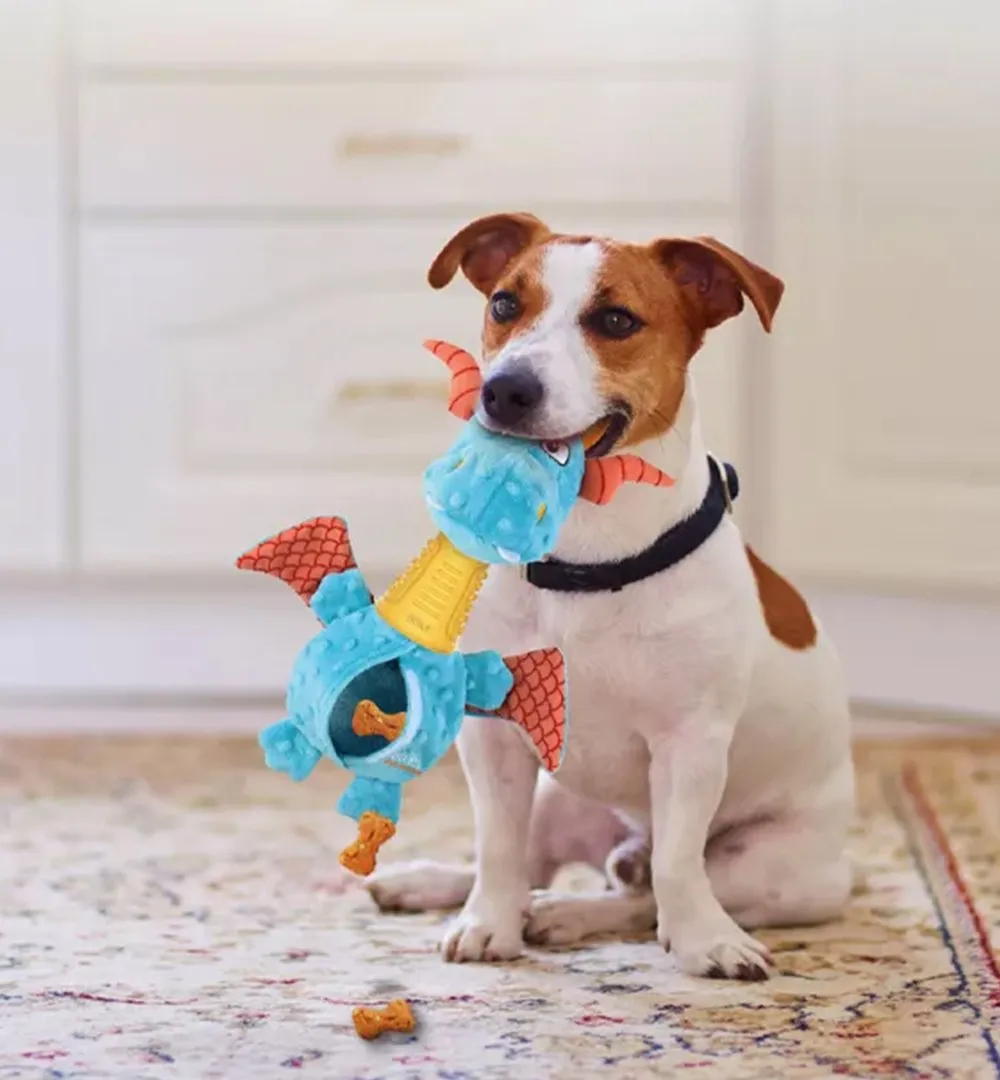 GiGwi Wild Hunter Interactive Plush Dog Toy (Dragon)