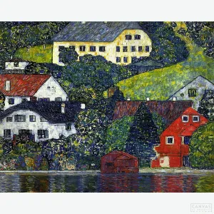 Houses at Unterach on the Attersee - Diamond Painting