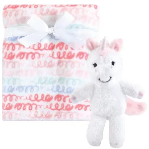 Hudson Baby Plush Blanket with Toy, Snuggly Unicorn