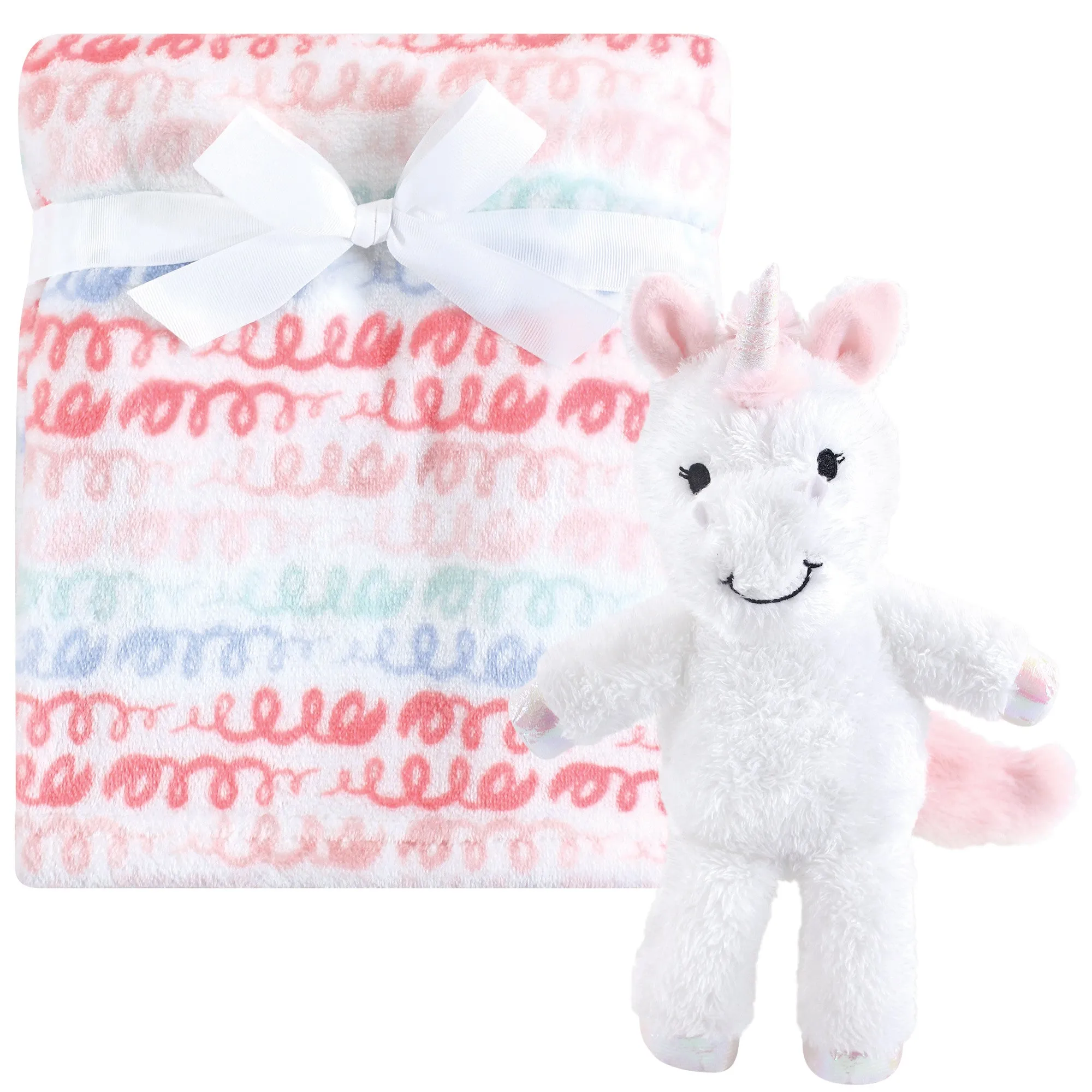 Hudson Baby Plush Blanket with Toy, Snuggly Unicorn