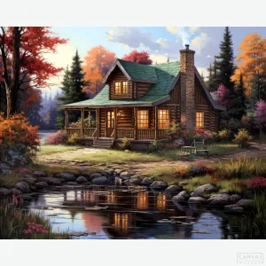 Lakeside Retreat - Landscape Diamond Painting