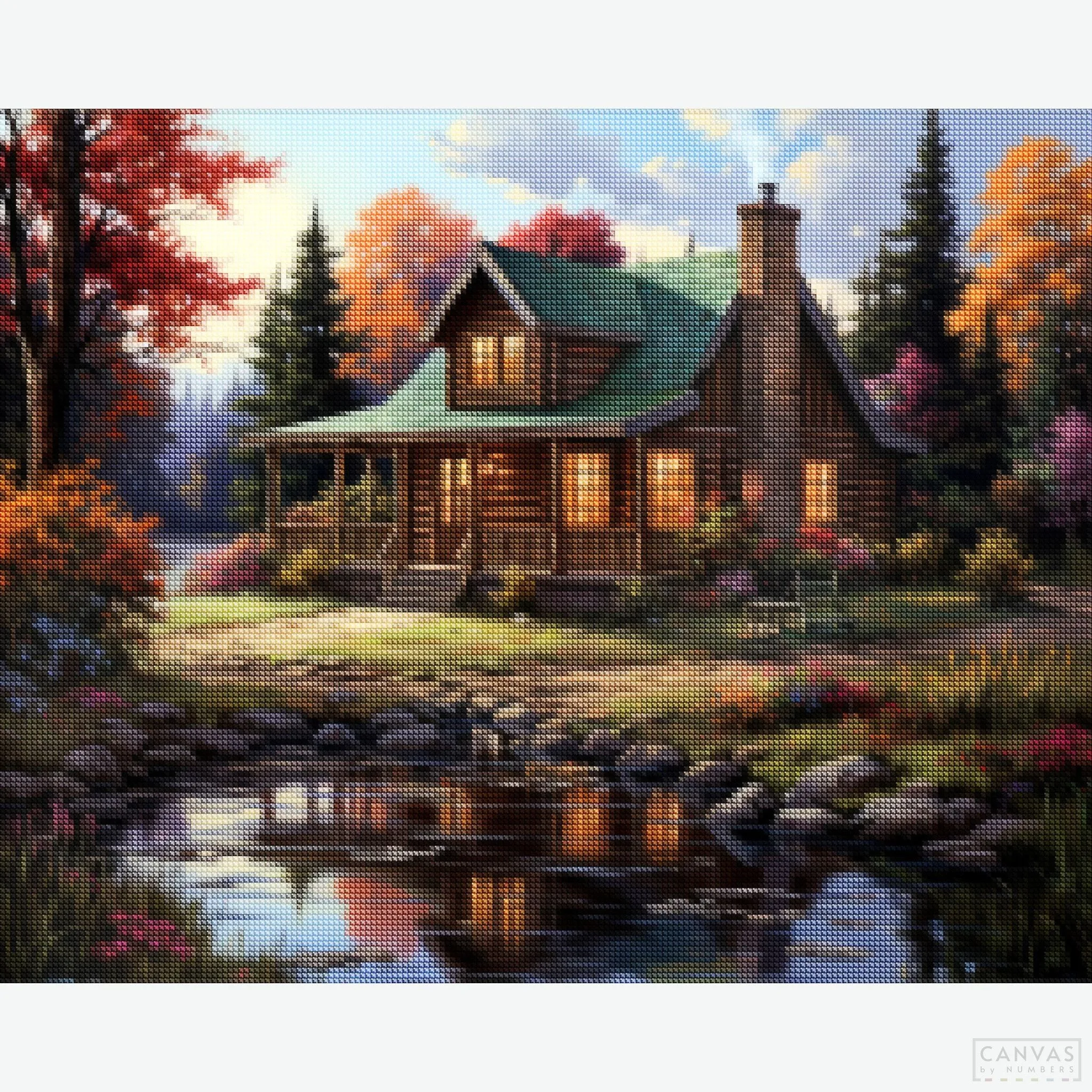 Lakeside Retreat - Landscape Diamond Painting