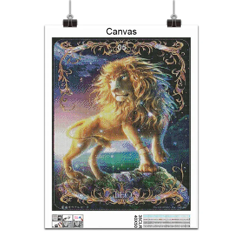 Leo Sign - Zodiac Abstract  Diamond Painting, Full Round/Square 5D Rhinestone Embroidery