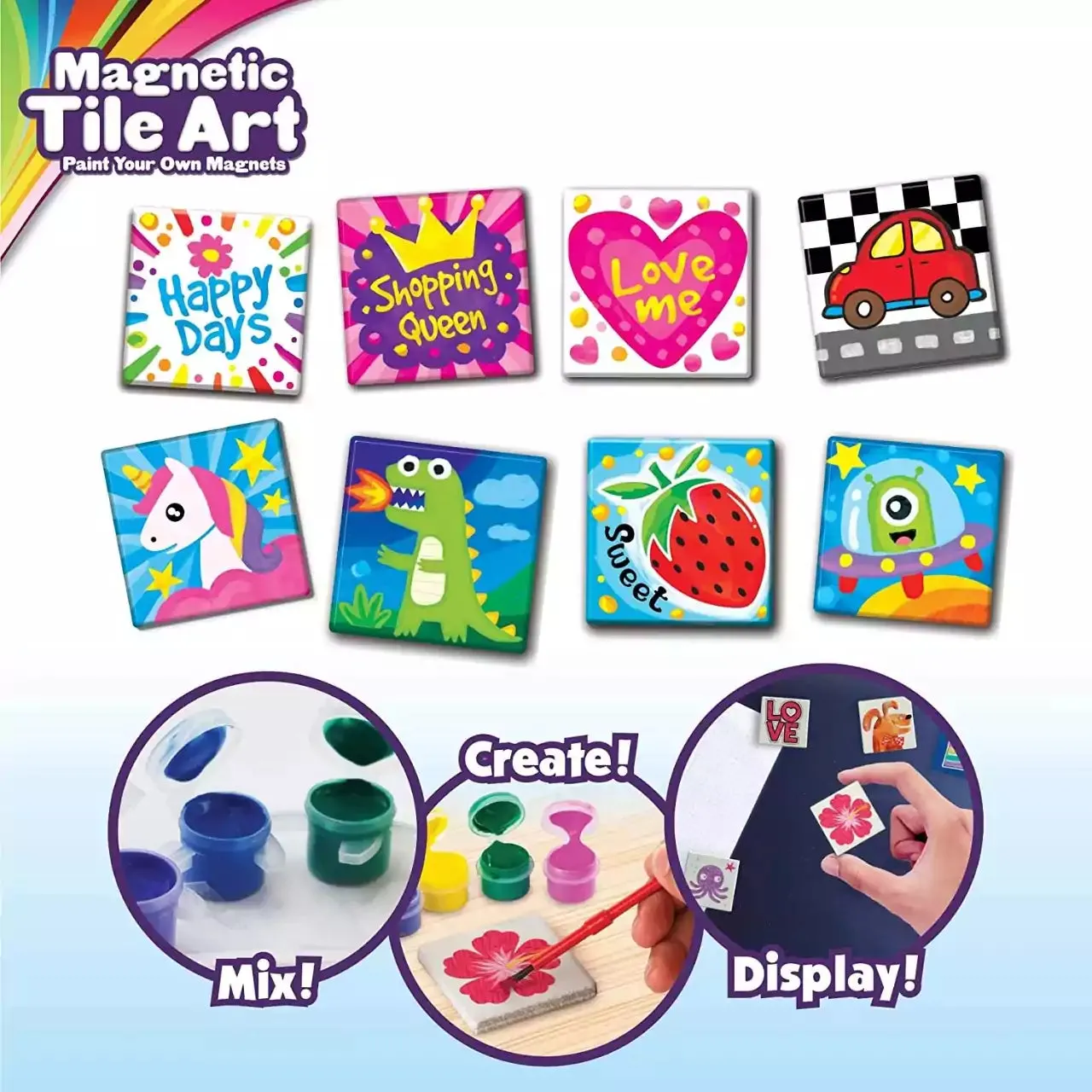Magnetic Tile Art Painting Kit - 10 Tiles