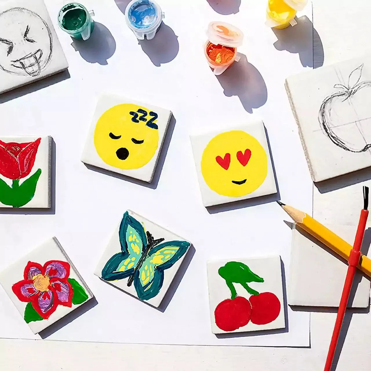 Magnetic Tile Art Painting Kit - 10 Tiles