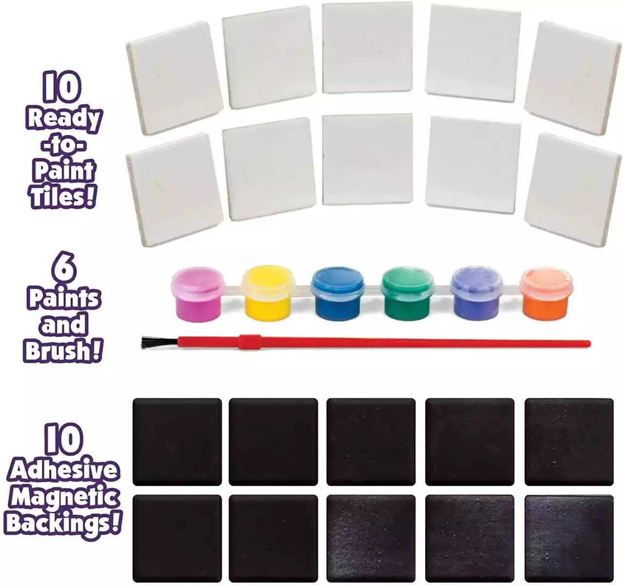 Magnetic Tile Art Painting Kit - 10 Tiles