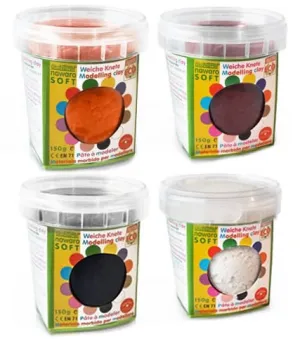 Eco-Friendly OkoNorm Natural Play Dough - Set of 4 Earth Tone Colors