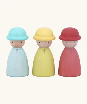 Peepul Three Hatters Peg Dolls