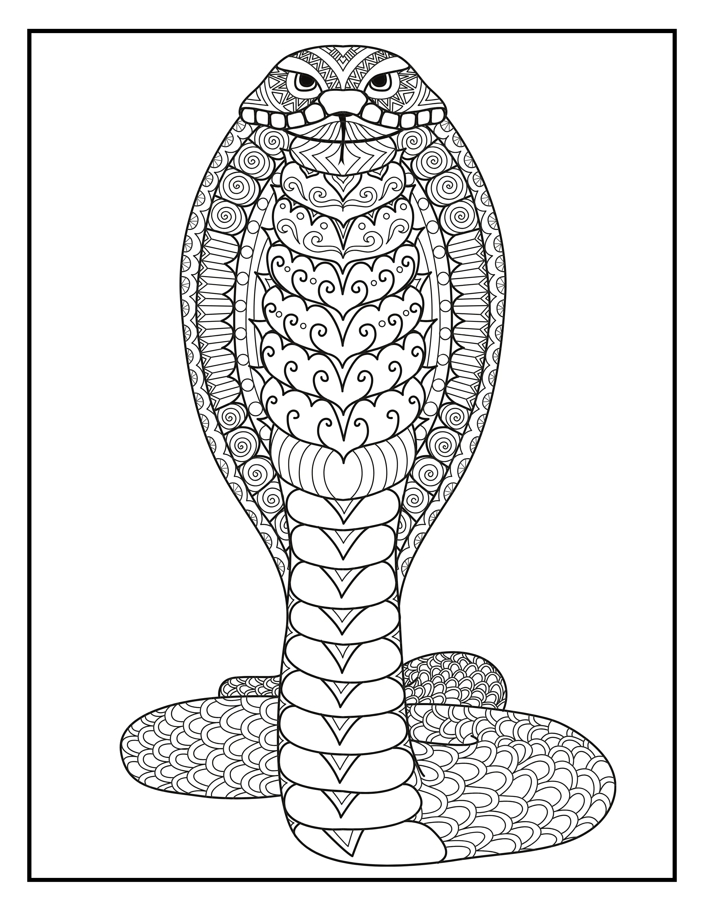 Printable Zentangle Animal Designs Coloring Book: Intricate & Relaxing Pages