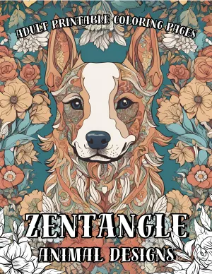 Printable Zentangle Animal Designs Coloring Book: Intricate & Relaxing Pages