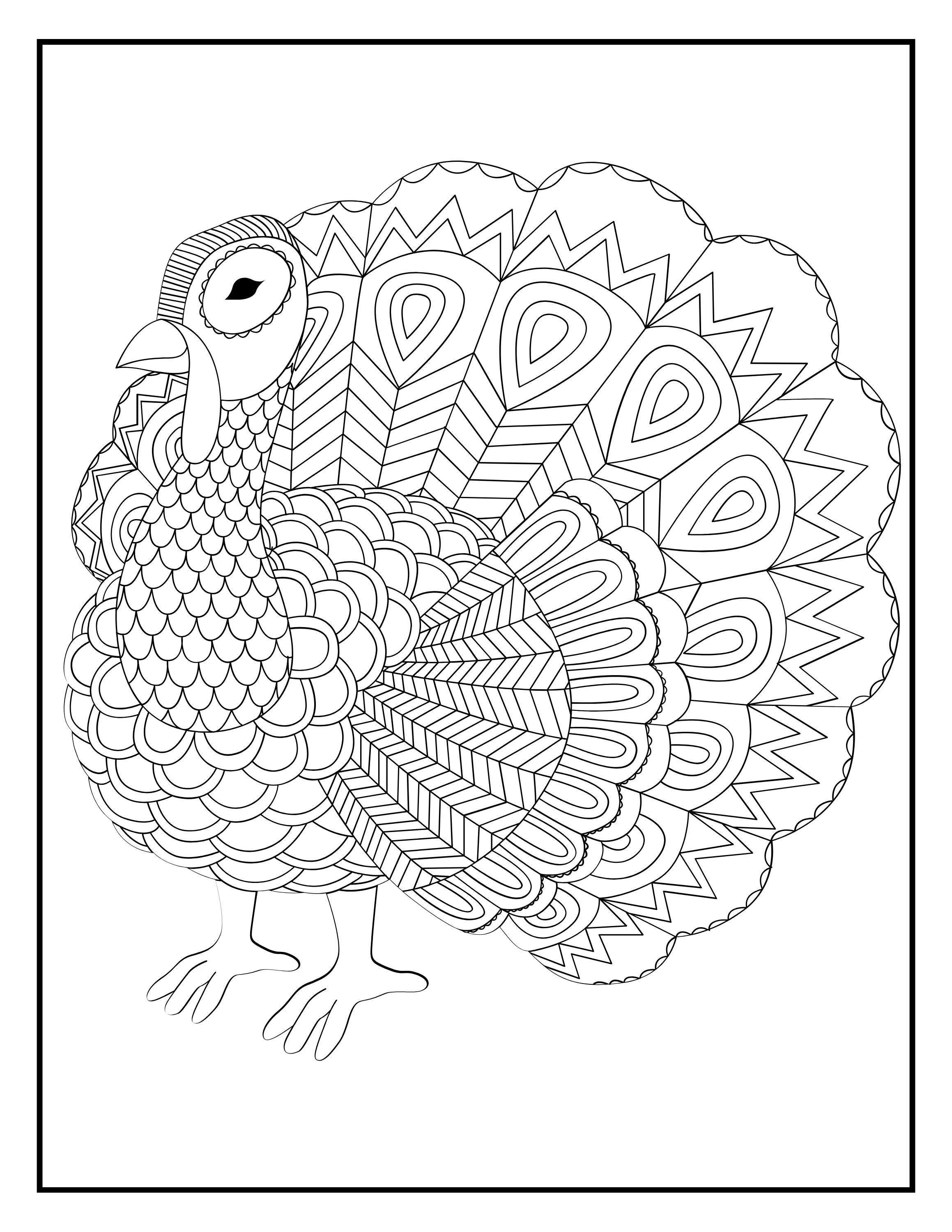 Printable Zentangle Animal Designs Coloring Book: Intricate & Relaxing Pages