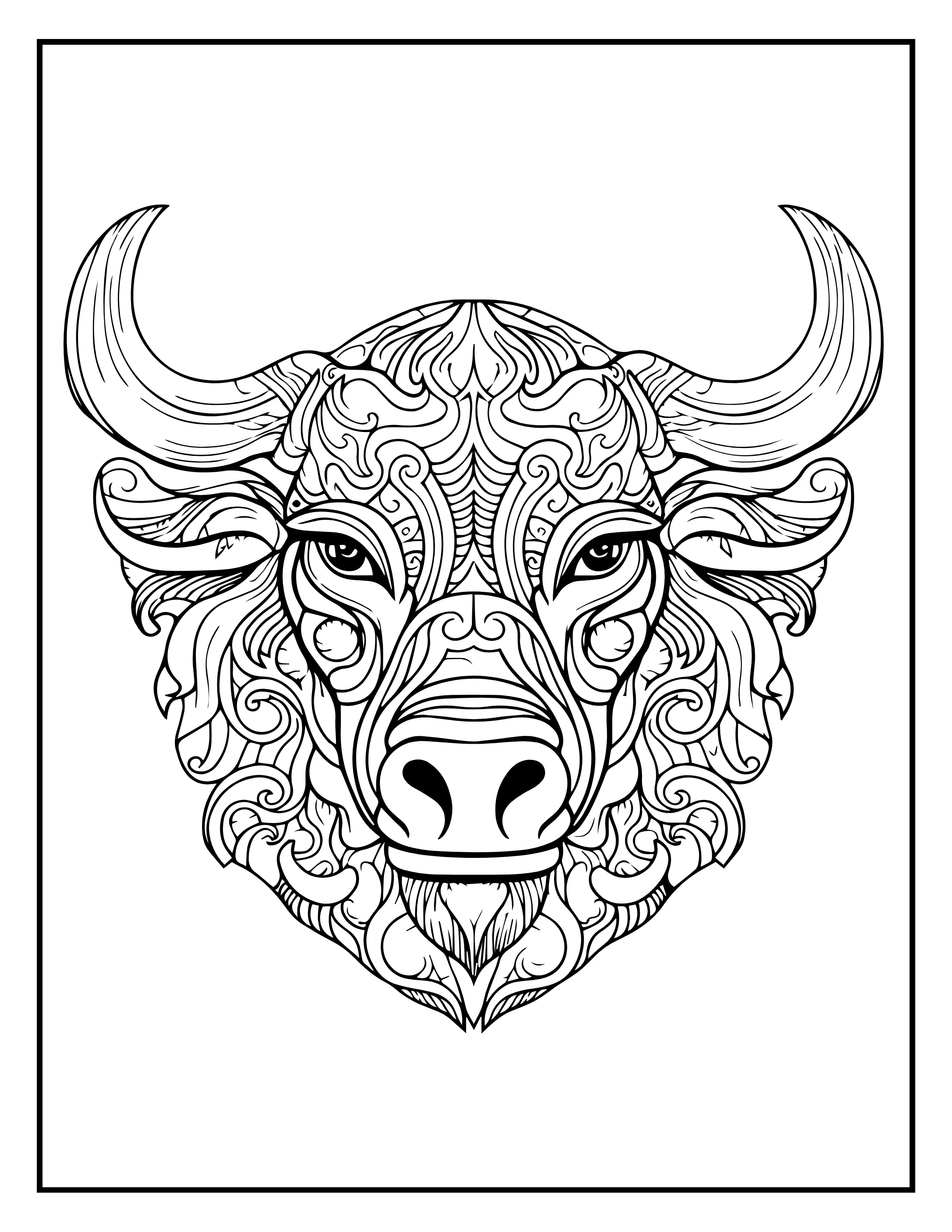 Printable Zentangle Animal Designs Coloring Book: Intricate & Relaxing Pages