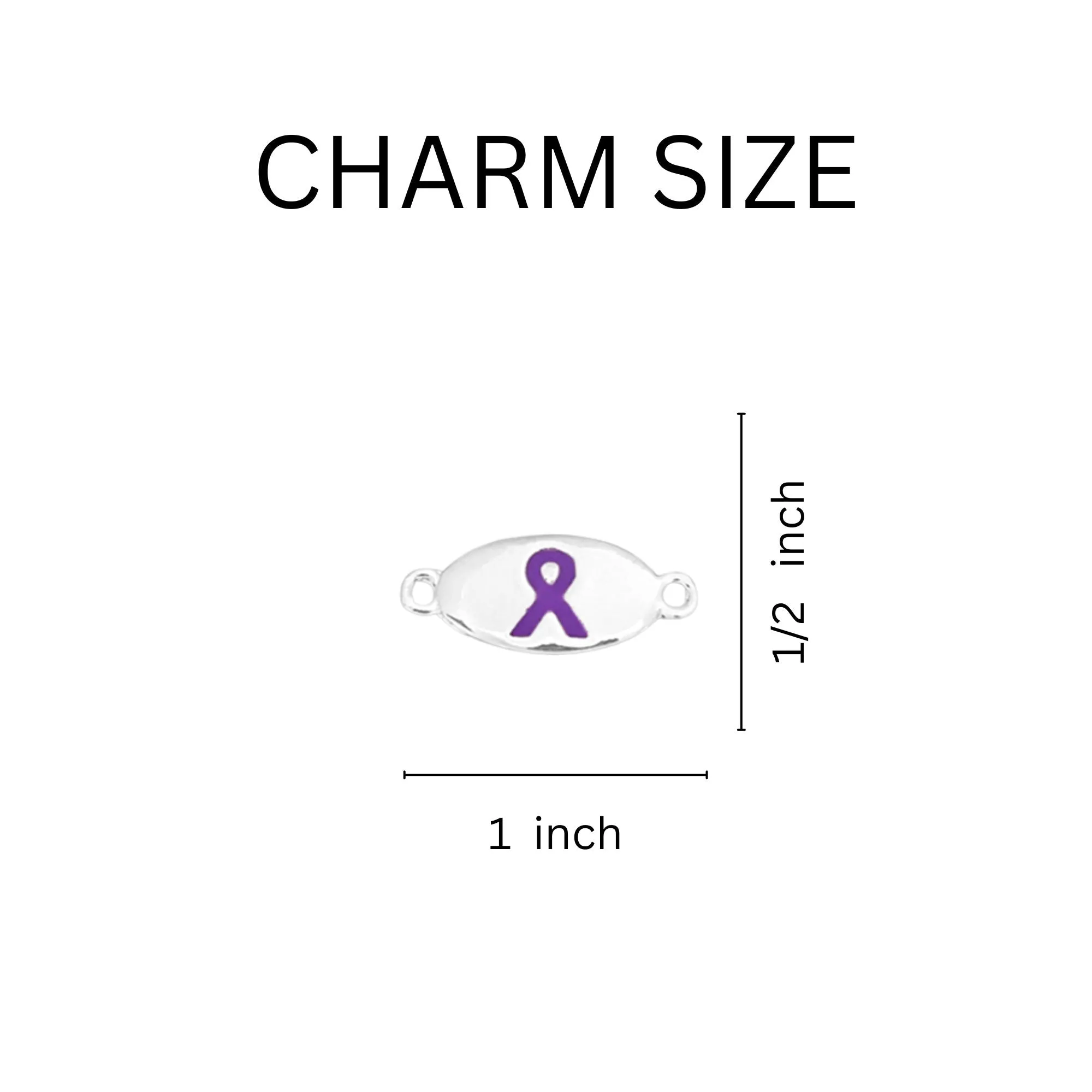 Purple Ribbon Awareness Stretch Bracelets