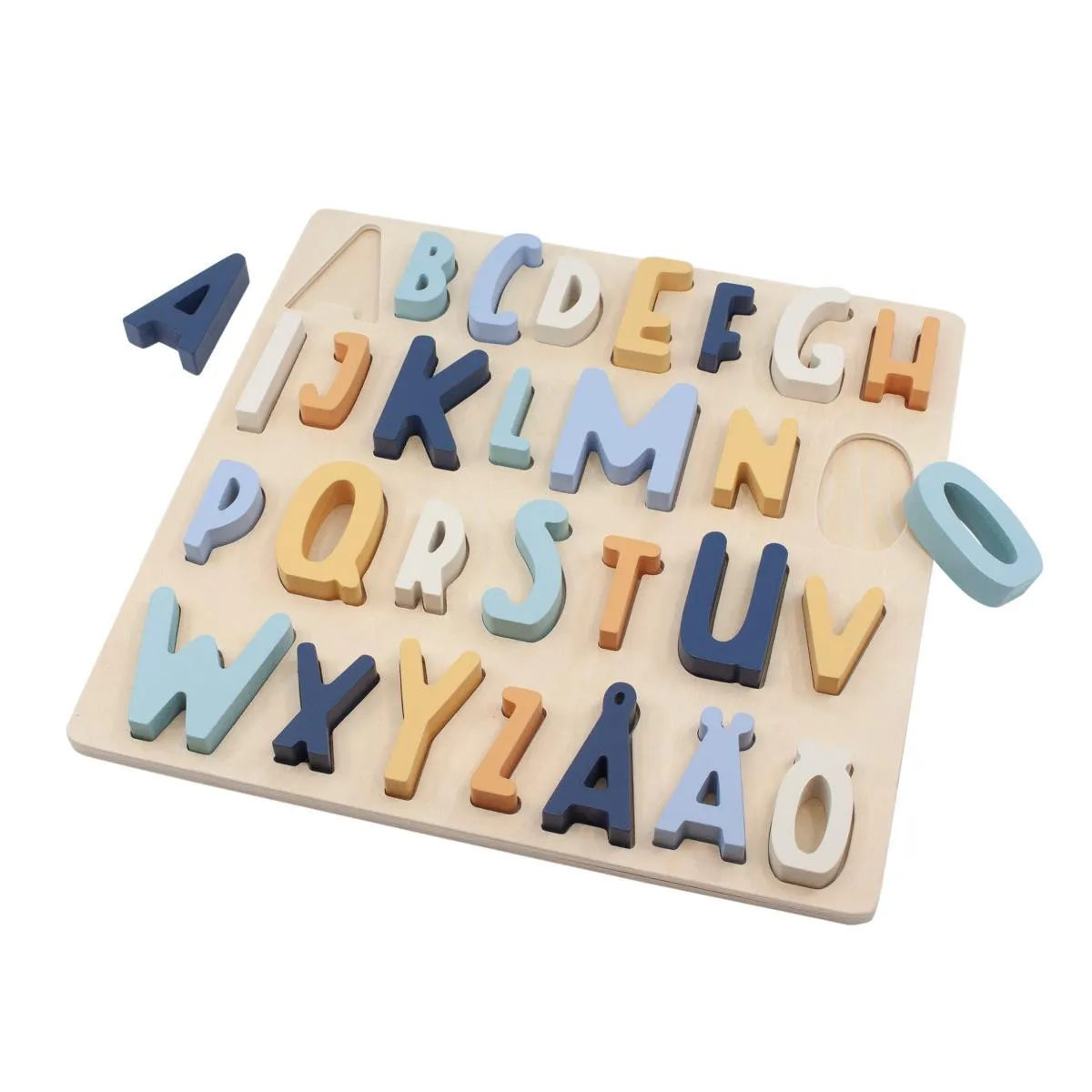 Sebra Swedish Alphabet Puzzle in Denim Blue