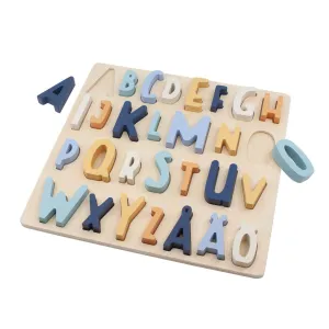 Sebra Swedish Alphabet Puzzle in Denim Blue