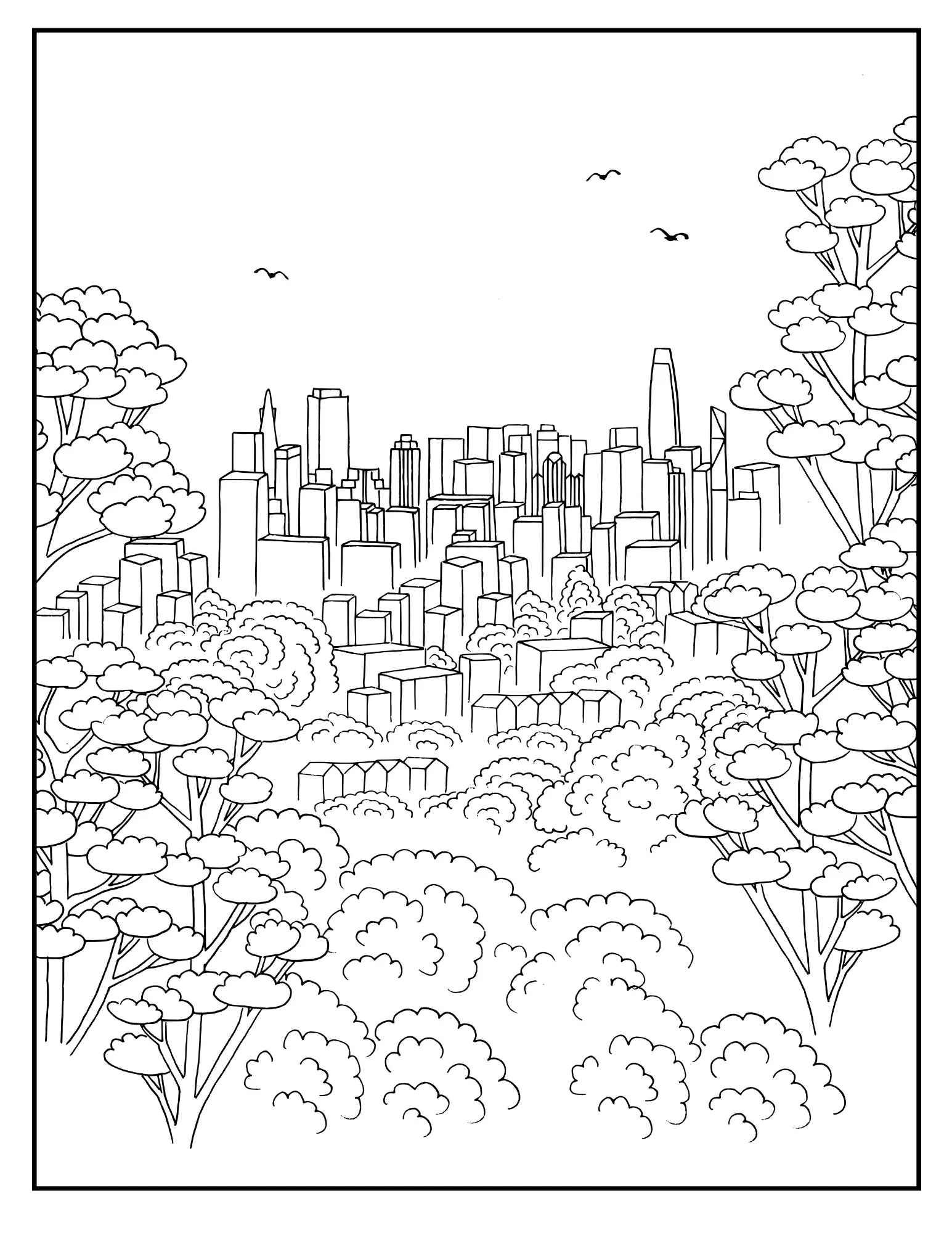 Shades of San Francisco: Printable Coloring Book of Iconic Cityscapes Digital Collection