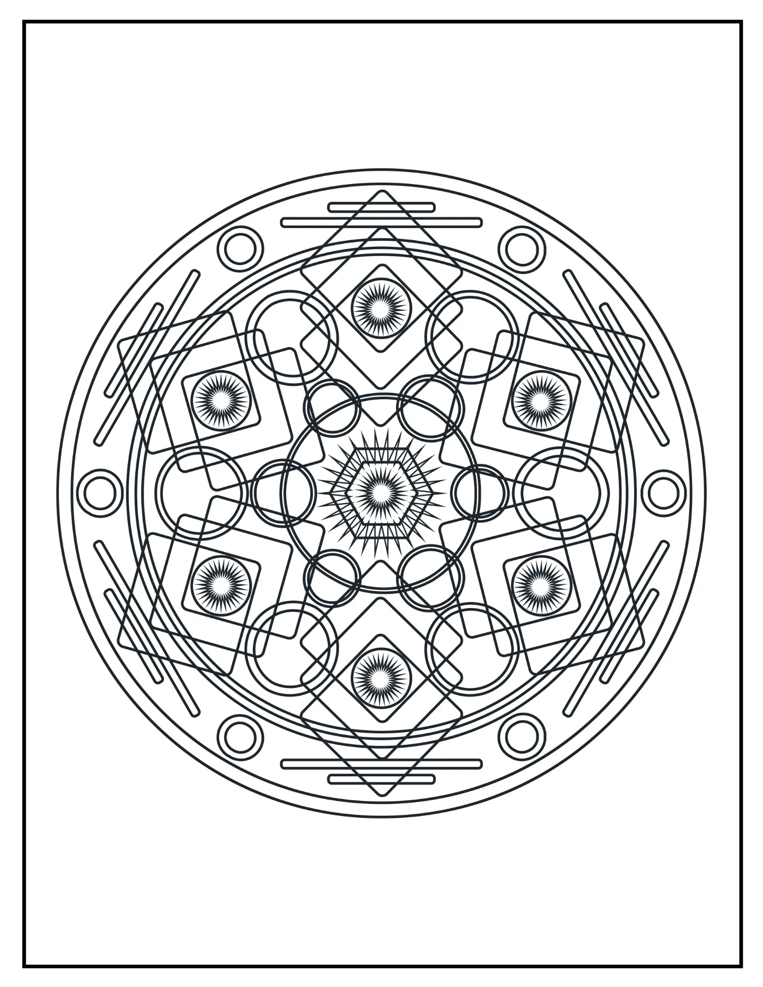 Stress Relief Mandala Coloring Book: Printable Designs for Relaxation