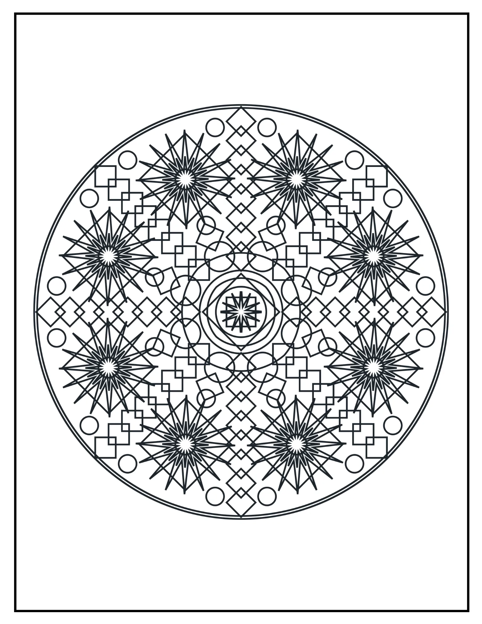 Stress Relief Mandala Coloring Book: Printable Designs for Relaxation