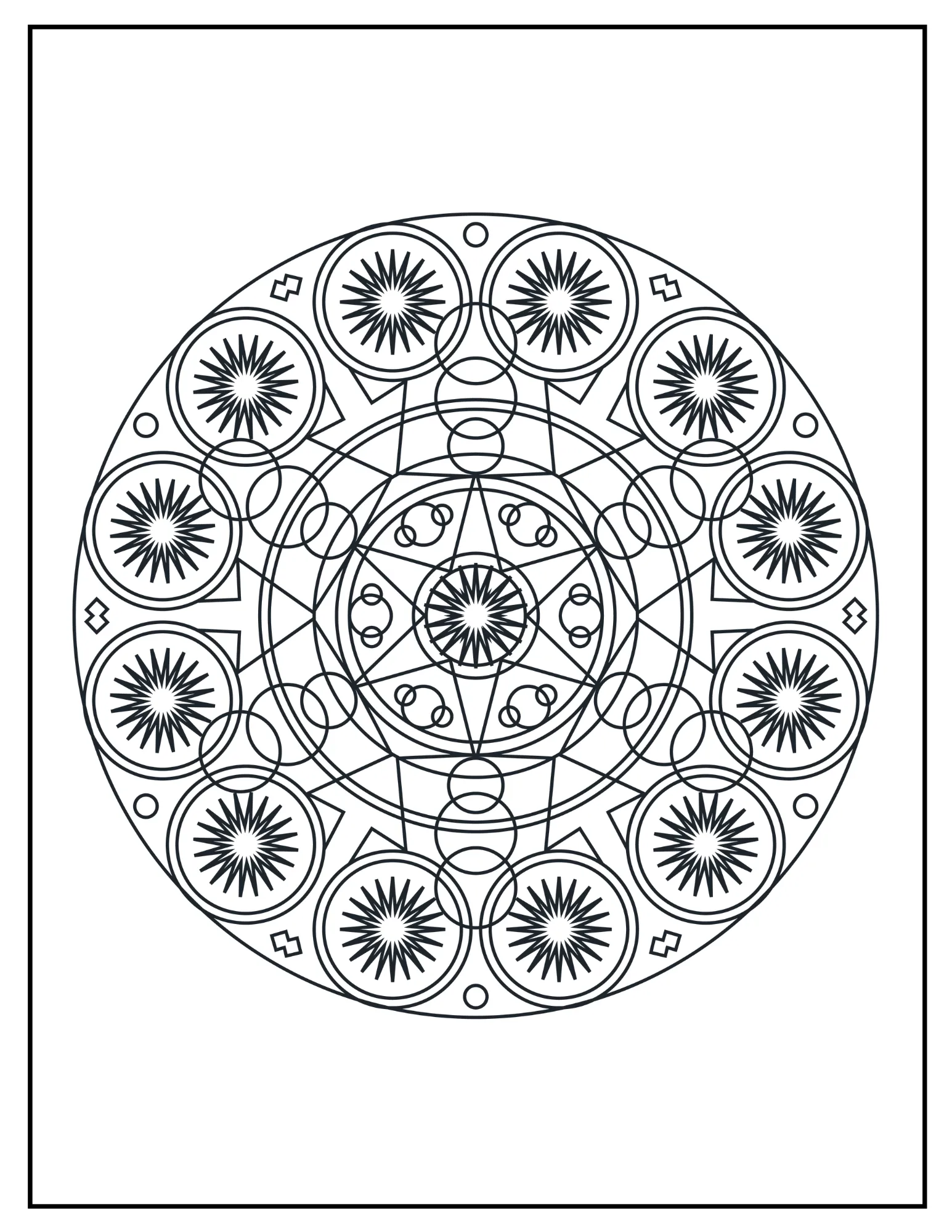 Stress Relief Mandala Coloring Book: Printable Designs for Relaxation