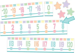 Teacher Created Resources Pastel Pop Number Line (-20 to  120) Bulletin Board