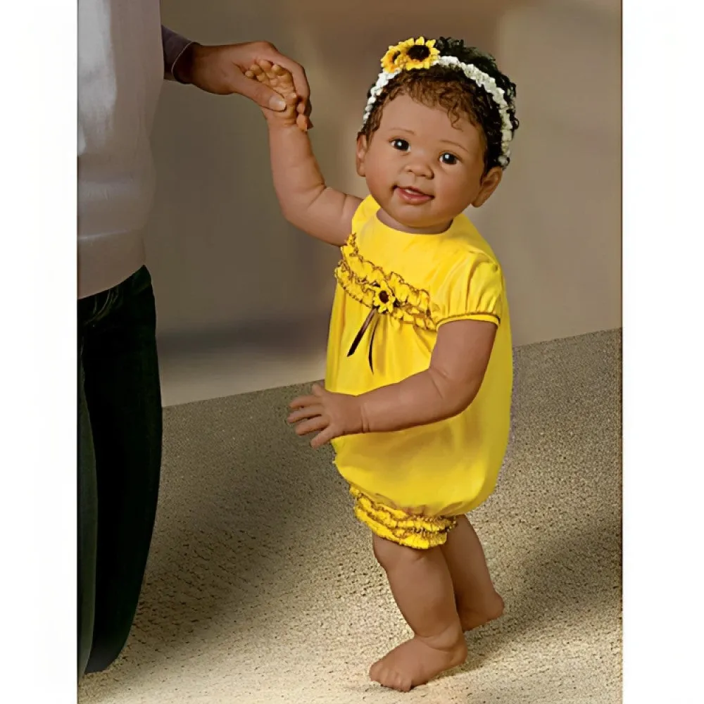 The Ashton-Drake Galleries Kiara's First Steps: Walks with Your Help! - So Truly Real® Lifelike, Interactive & Realistic African-American Baby Doll 26-inches