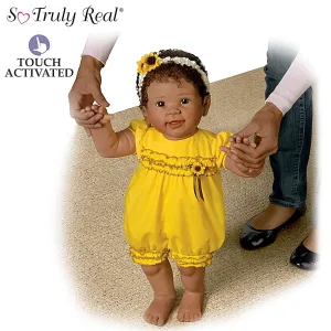The Ashton-Drake Galleries Kiara's First Steps: Walks with Your Help! - So Truly Real® Lifelike, Interactive & Realistic African-American Baby Doll 26-inches