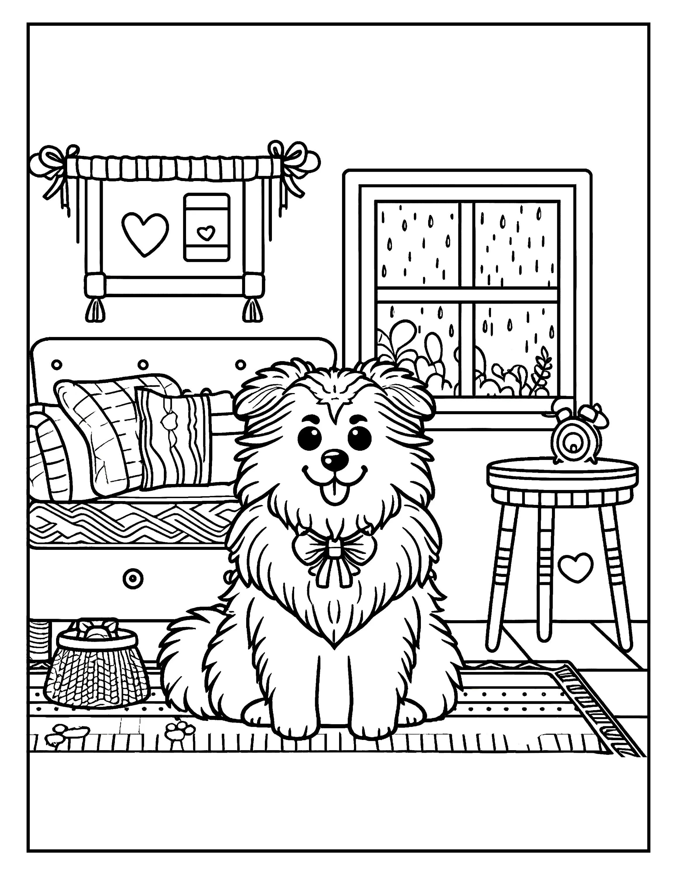 Whimsical Retreats: Cozy Animal Spaces Digital Coloring Book PDF for Adults