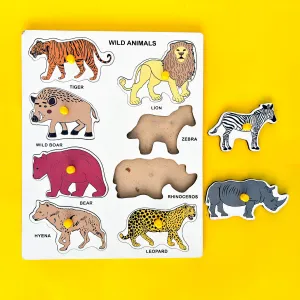 Wild Animal Wooden Learning Board