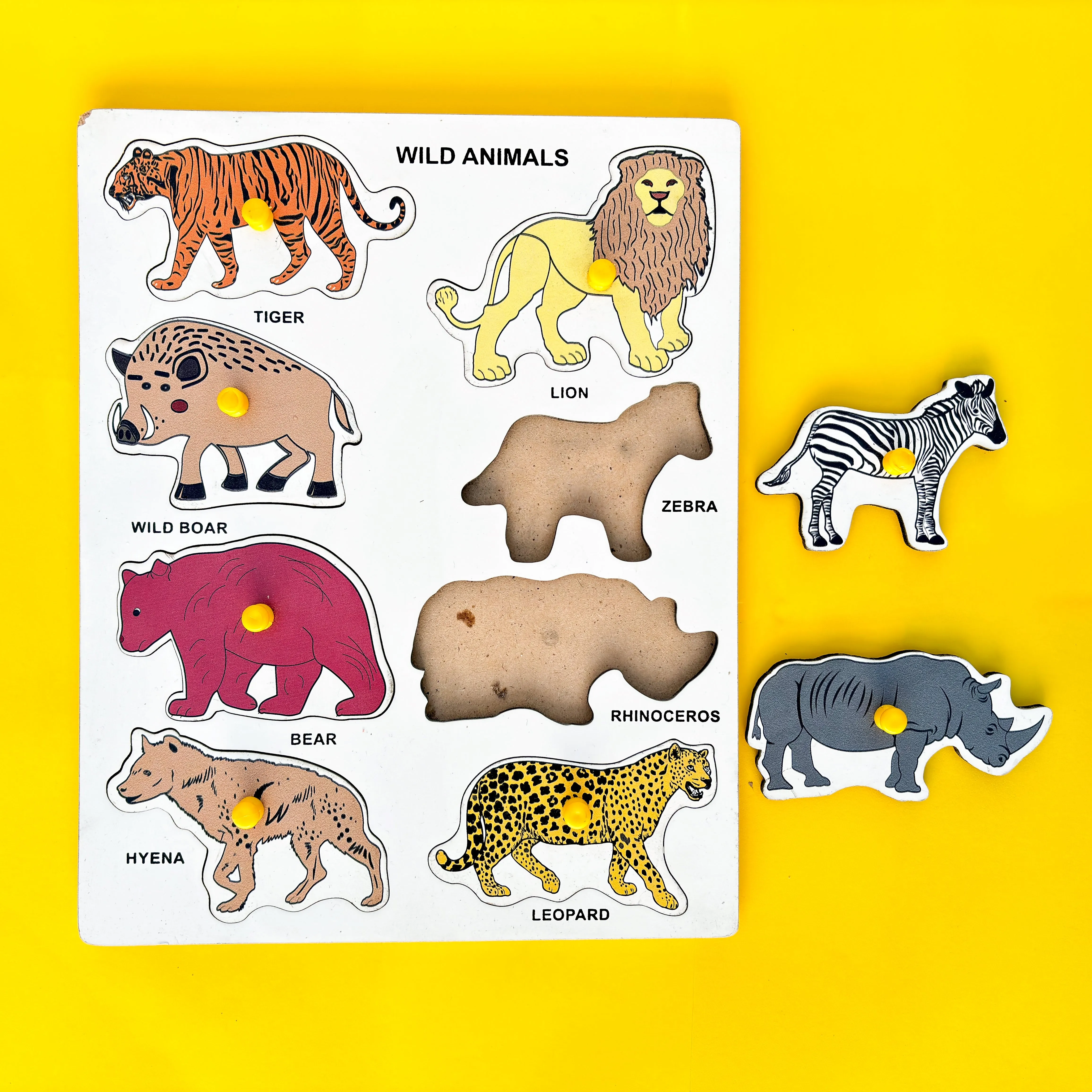 Wild Animal Wooden Learning Board